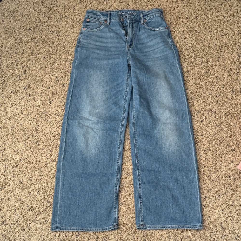 American Eagle Outfitters Light Blue dreamy drape wide leg Jeans